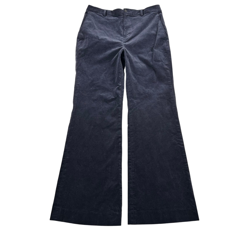 Lauren Ralph Lauren Corduroy Pants Womens 10 Navy Wide Leg Flare Boot Trousers